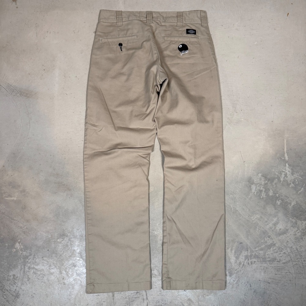 Dickies 67 Collection Flex Khaki Pants 8 Ball Embroidery Mens 32x30 stussy